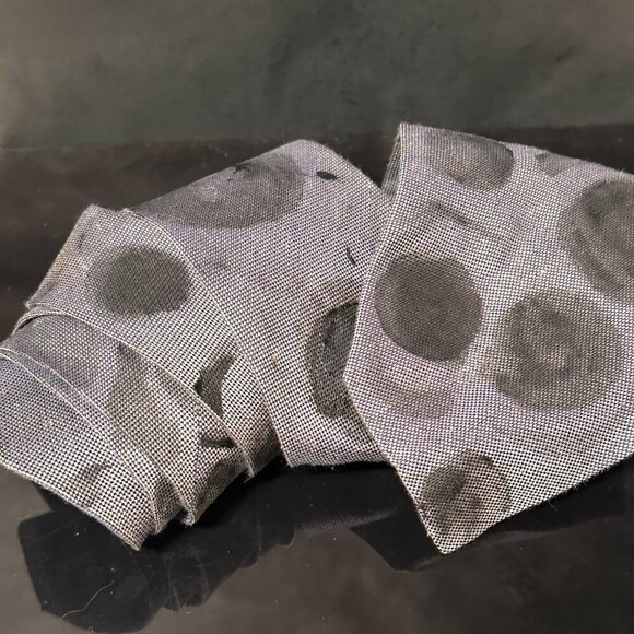 Roberto Cavalli Silk Tie Mens Necktie Gray Black Hand painted Abstract Neckwear - Picture 7 of 8